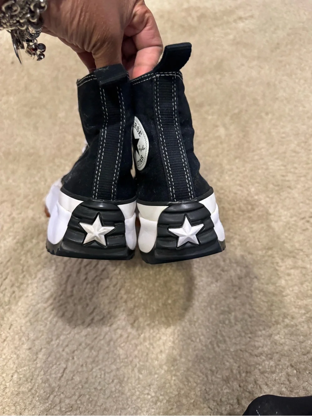 Converse High-Top Platform Canvas Sneaker in Black and White